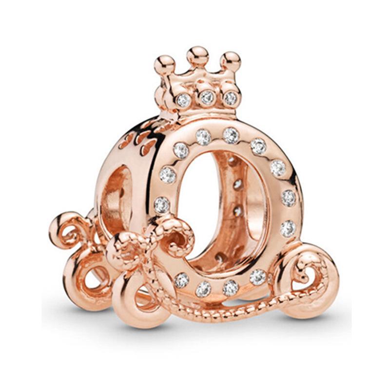 MOQ 2 pcs Rose Golden Big Hole European Beads or Charms 45 Styles To Choose