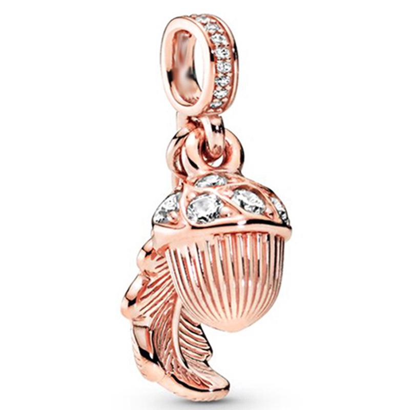 MOQ 2 pcs Rose Golden Big Hole European Beads or Charms 45 Styles To Choose