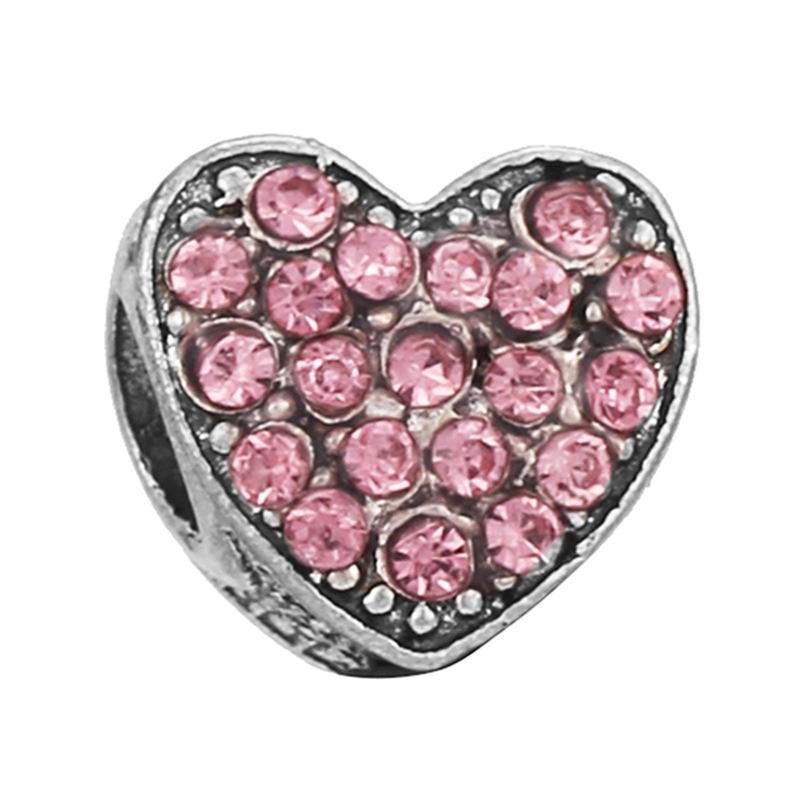 MOQ 2 pcs Pink Big Hole European Beads or Charms 36 Styles To Choose