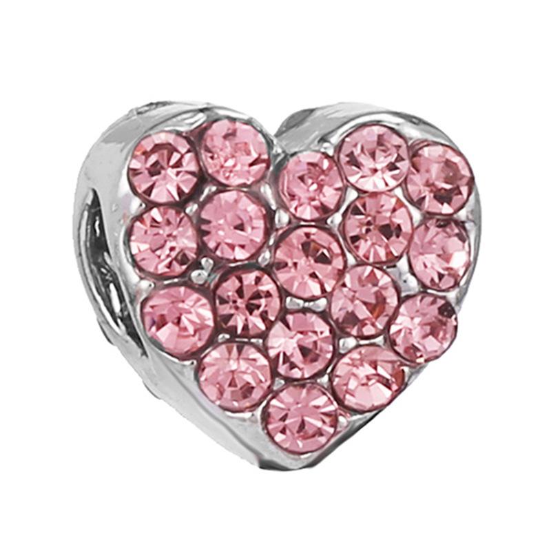 MOQ 2 pcs Pink Big Hole European Beads or Charms 36 Styles To Choose