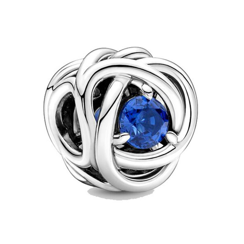 MOQ 2 pcs Blue September Month Birthstone Big Hole European Beads
