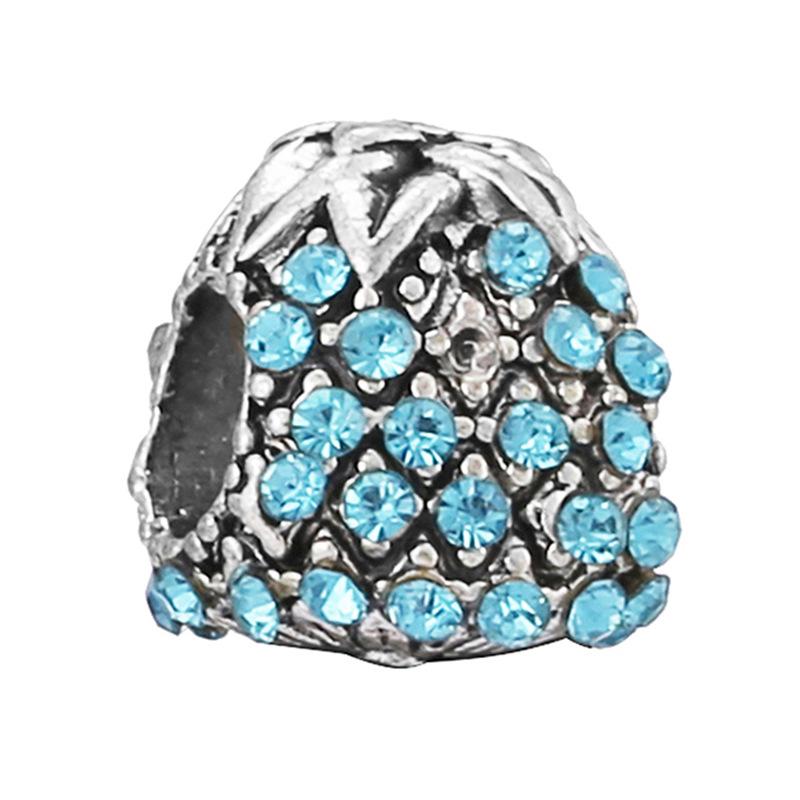 MOQ 2 pcs Sea Blue Big Hole European Beads or Charms 45 Styles To Choose