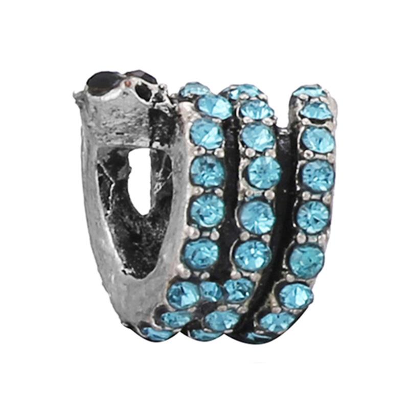 MOQ 2 pcs Sea Blue Big Hole European Beads or Charms 45 Styles To Choose