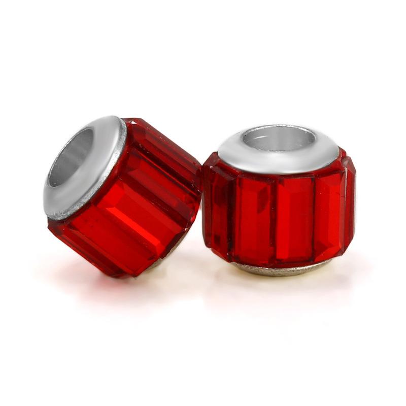 5 pcs/bag Glass Rhinestone Clay Big Hole European Beads 11 Styles To Choose