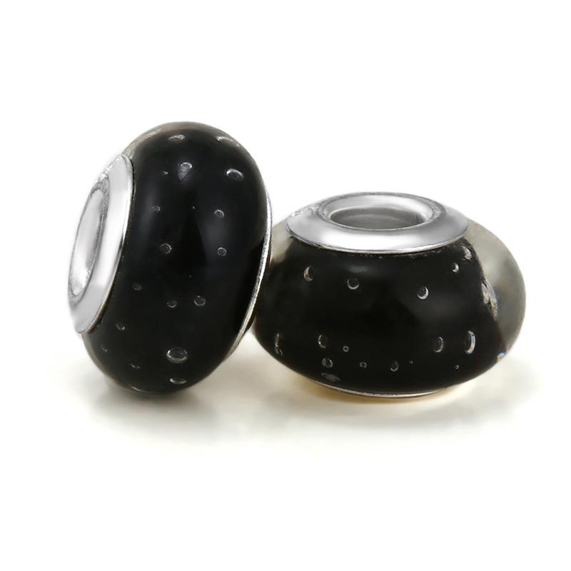5 pcs/bag Lampwork Glass Bubble Big Hole European Beads 11 Styles To Choose