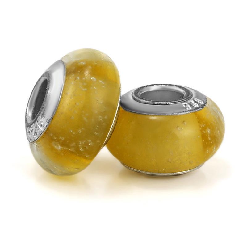 5 pcs/bag Lampwork Glass Bubble Big Hole European Beads 11 Styles To Choose