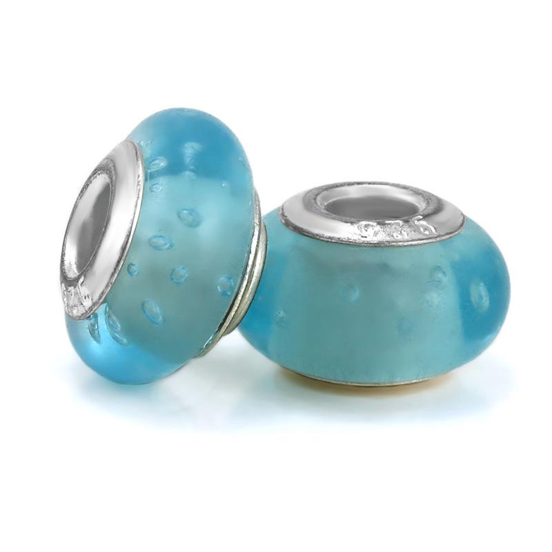 5 pcs/bag Lampwork Glass Bubble Big Hole European Beads 11 Styles To Choose