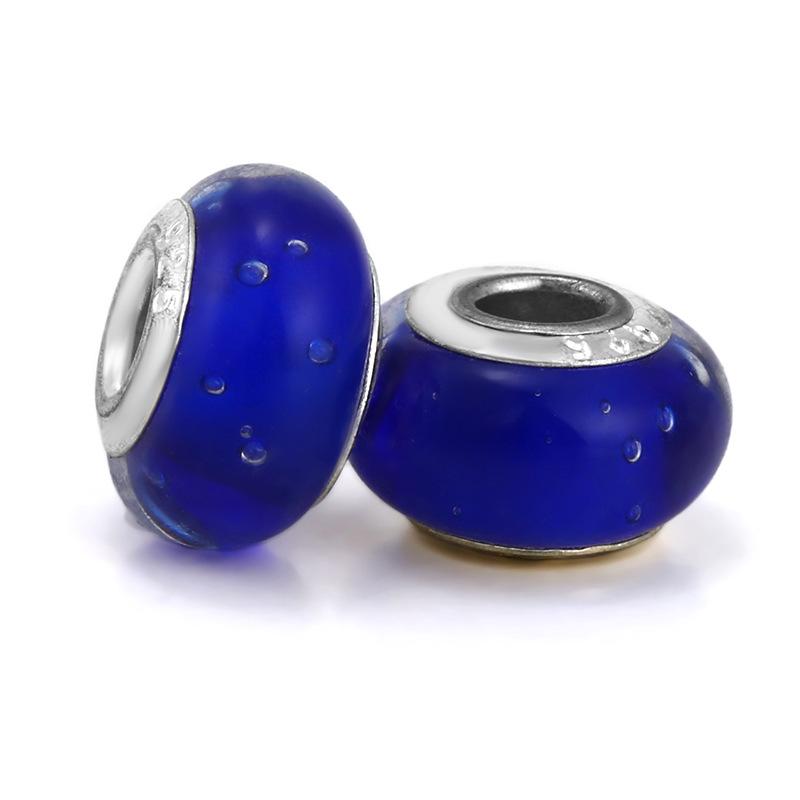 5 pcs/bag Lampwork Glass Bubble Big Hole European Beads 11 Styles To Choose
