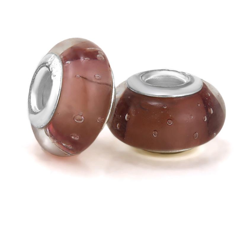 5 pcs/bag Lampwork Glass Bubble Big Hole European Beads 11 Styles To Choose