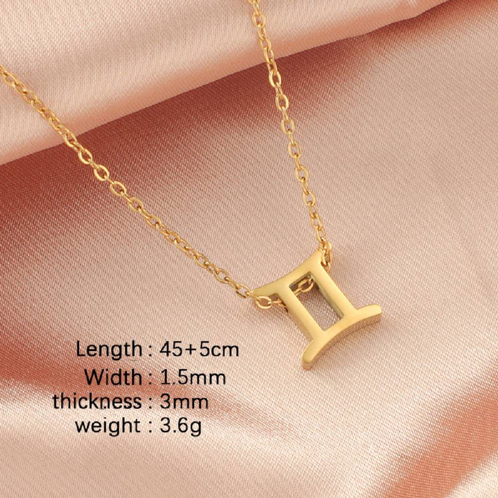 Stainless Steel Zodiac Guardian Constellation Pendant Necklace