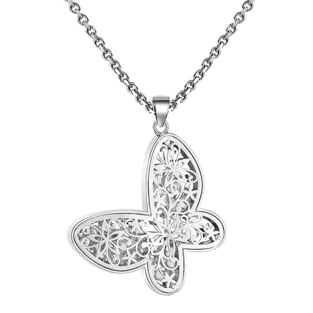 women's stainless steel hollow butterfly necklace