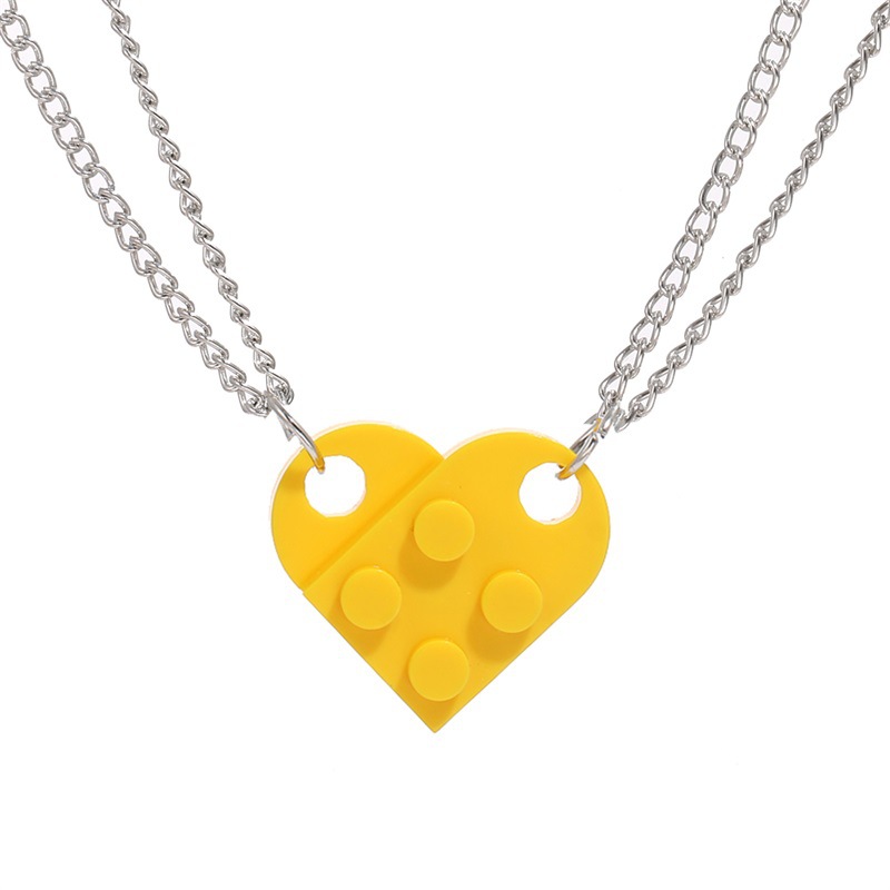 50CM Love building block pendant necklace