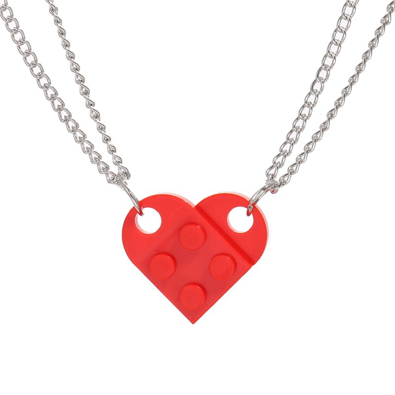 50CM Love building block pendant necklace