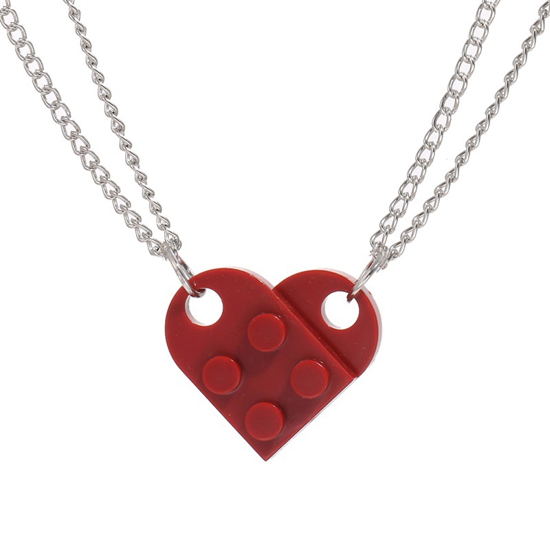 50CM Love building block pendant necklace