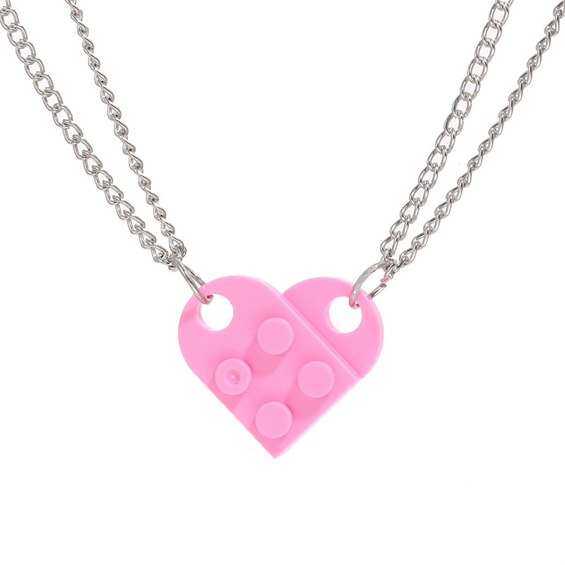 50CM Love building block pendant necklace