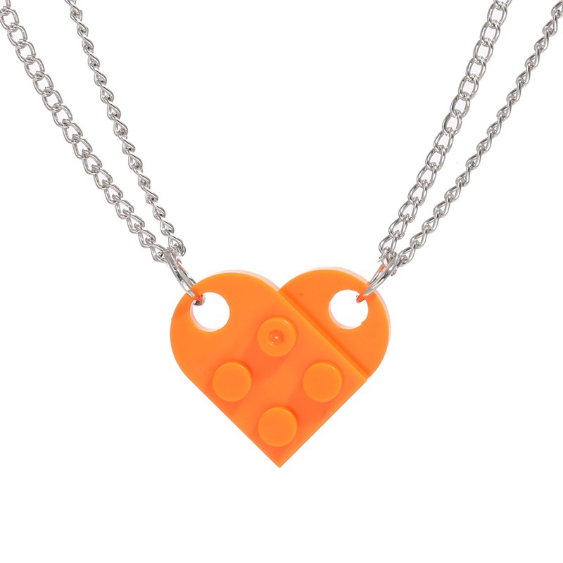 50CM Love building block pendant necklace