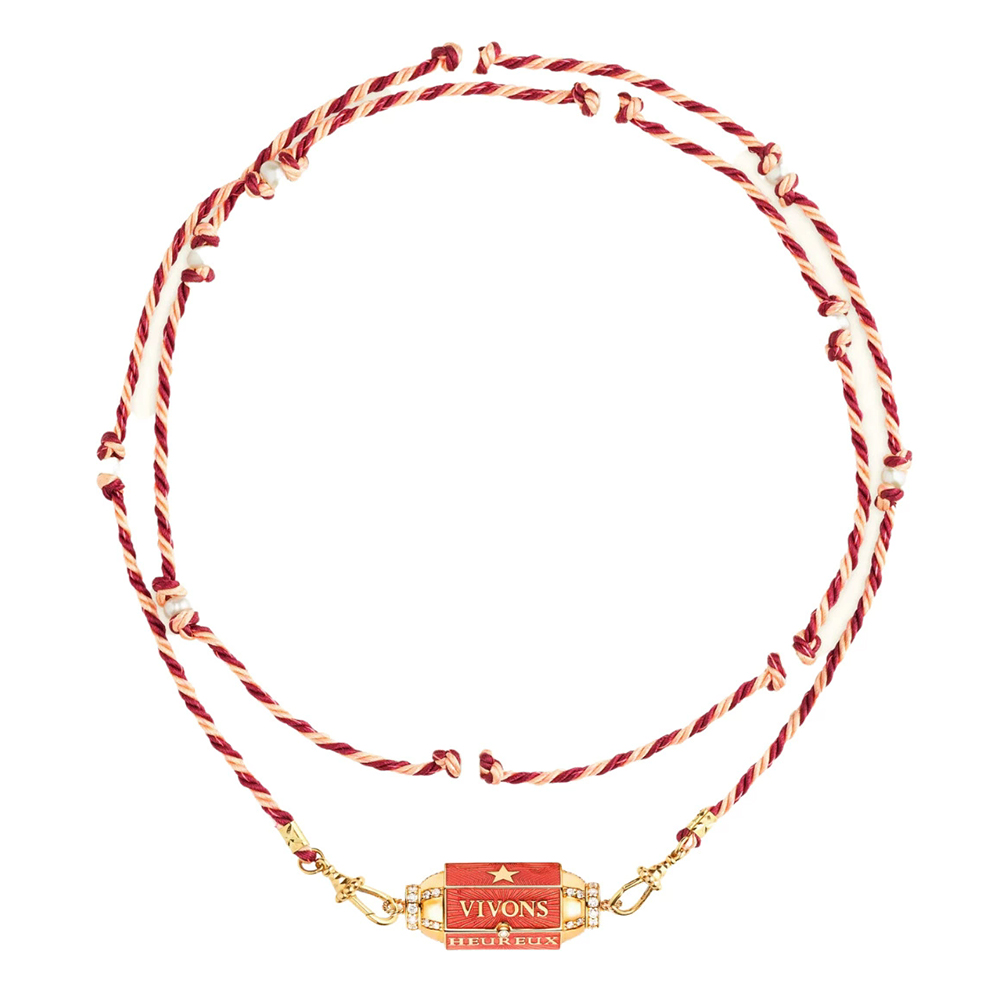 82CM Valentine's Day Colorful Tarot Necklace Pendant Gold Plated-Vivons