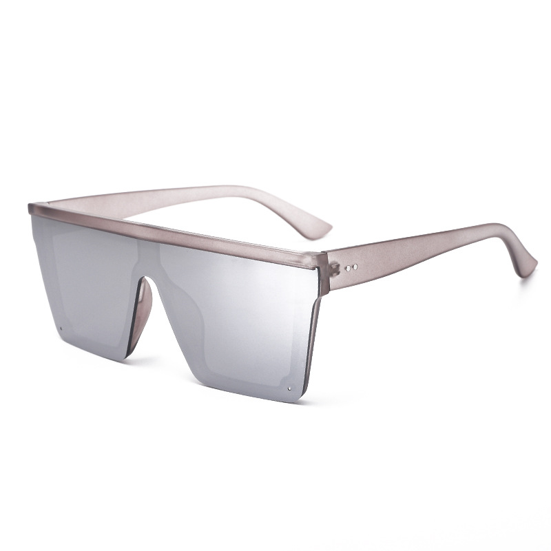 Oversize Rimless Shield Sunglasses For Men - Metal Frame, UV400, Black Gold