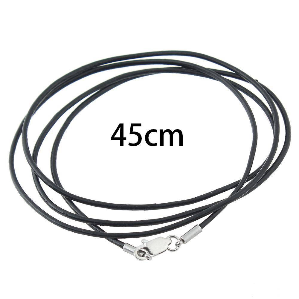 1.5*45cm Black Leather Necklace Chain