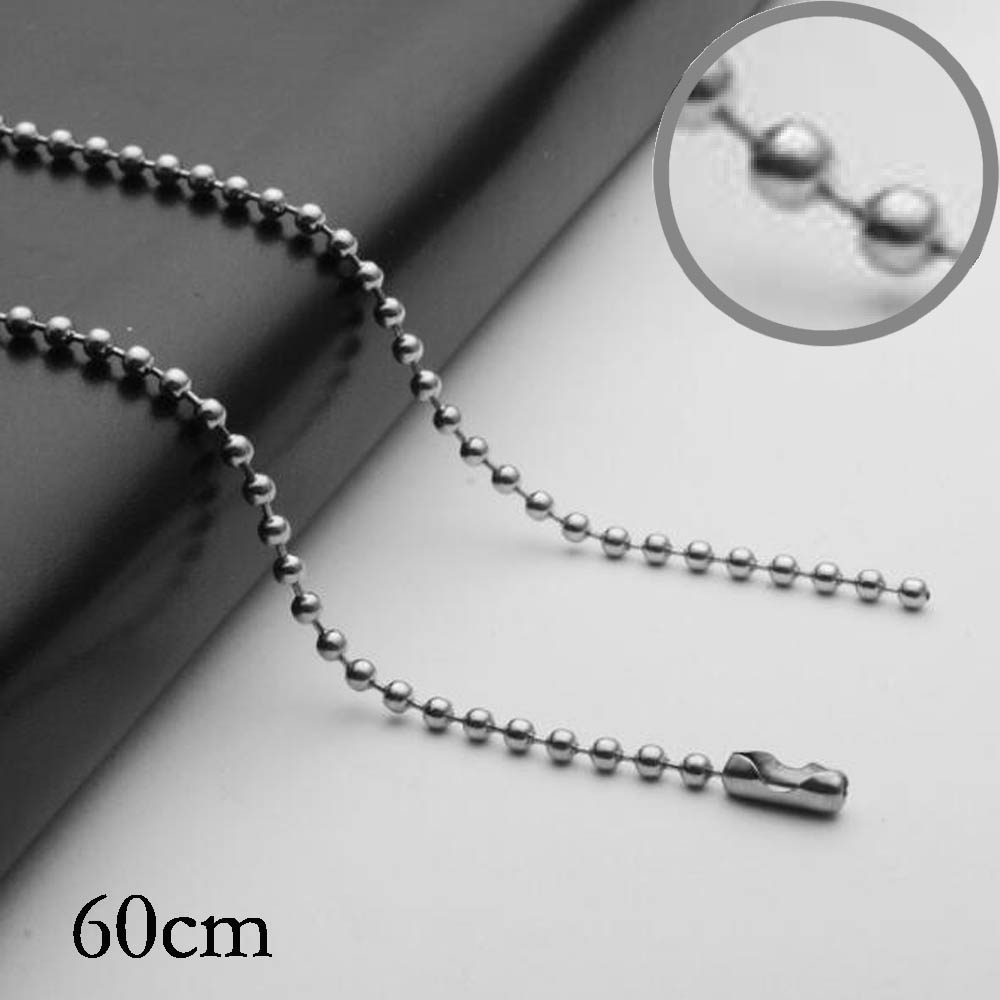 60CM beads Stainless steel chain necklace Jewelry Accessories, Wholesales
