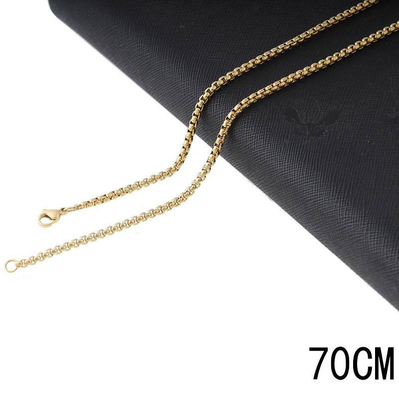 70CM Stainless steel chain necklace plated golden Jewelry Accessories Wholesales