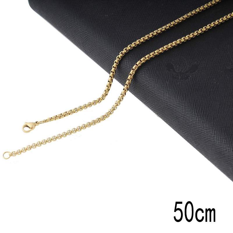 50CM Stainless steel chain necklace plated golden Jewelry Accessories Wholesales