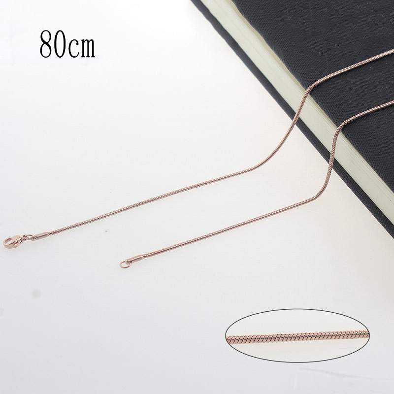 80CM Stainless steel plated rose gold chain necklace Jewelry Accessories Wholesales