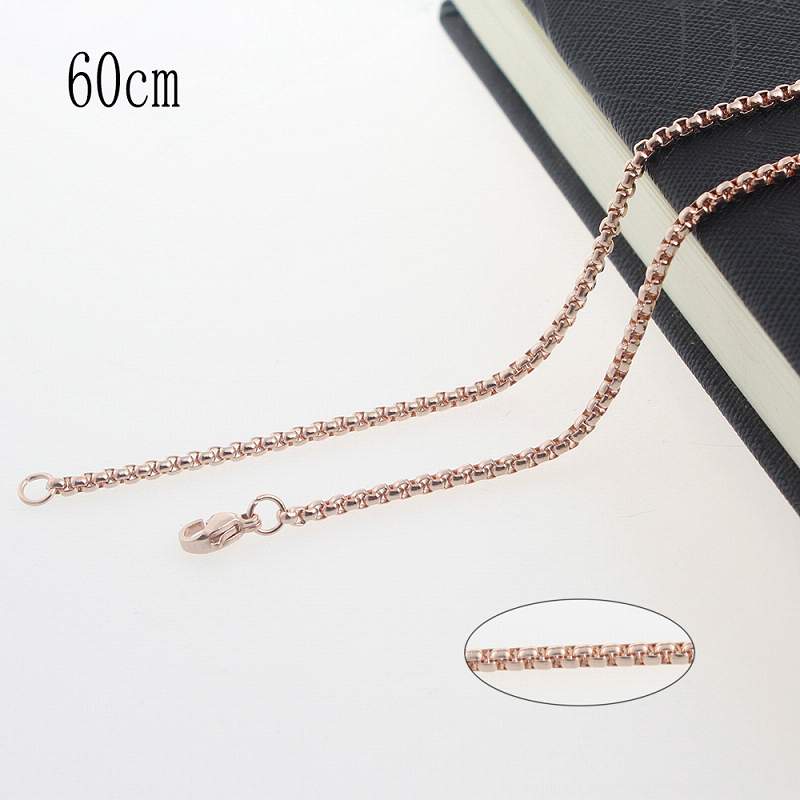 60CM Stainless steel plated rose gold chain necklace Jewelry Accessories Wholesales