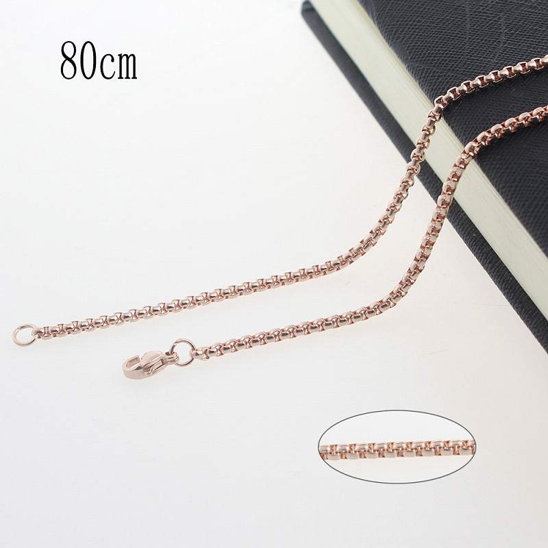 80CM Stainless steel plated rose gold chain necklace Jewelry Accessories Wholesales