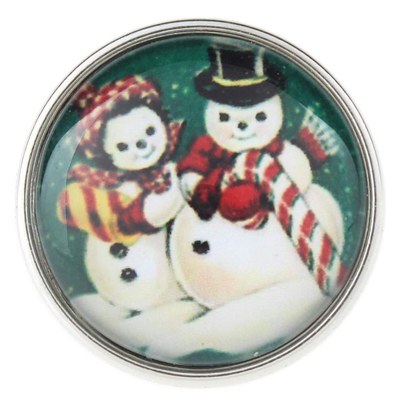 20mm Christmas snowman glass snaps jewelry