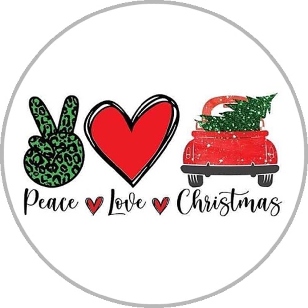 Peace Love Christmas 20MM Print Glass Snaps