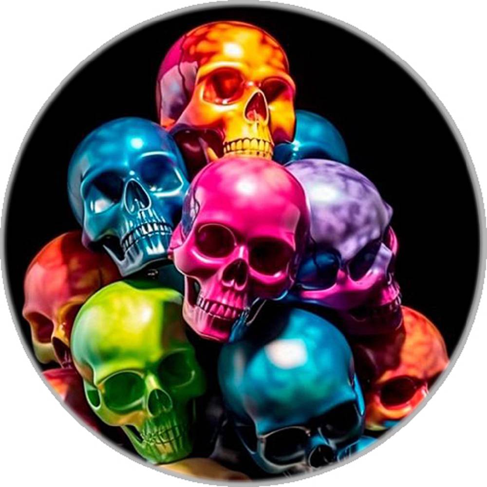 Colorful skull 20MM Print Glass Snaps