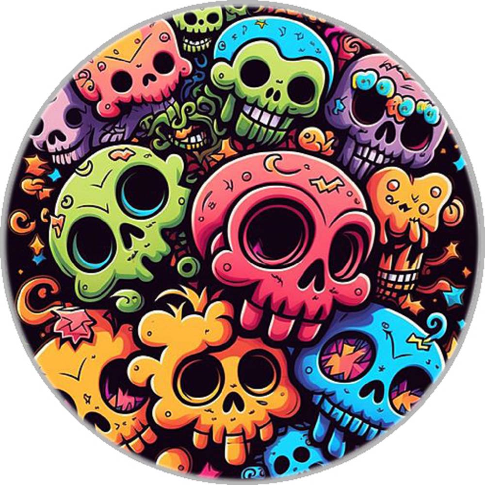 Colorful skull 20MM Print Glass Snaps