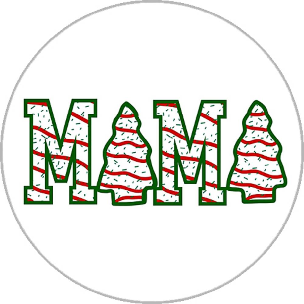 Words MAMA Christmas tree 20MM Print Glass Snaps