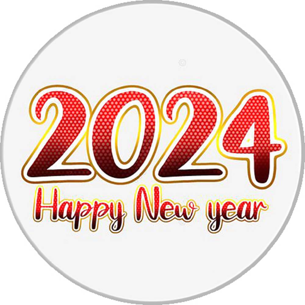 Words 2024 happy new year 20MM Print Glass Snaps