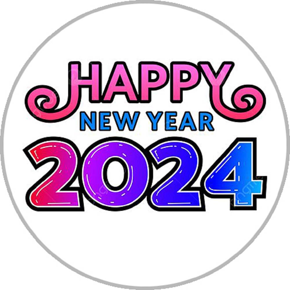 Words 2024 happy new year 20MM Print Glass Snaps