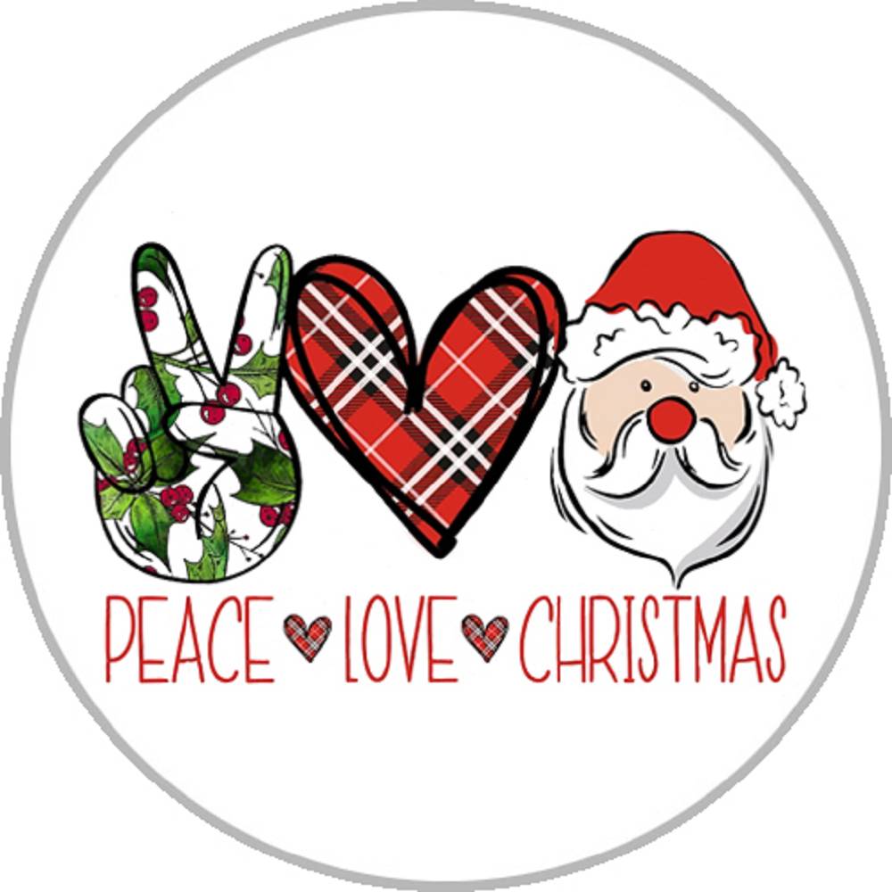 Peace Love Christmas 20MM Print Glass Snaps