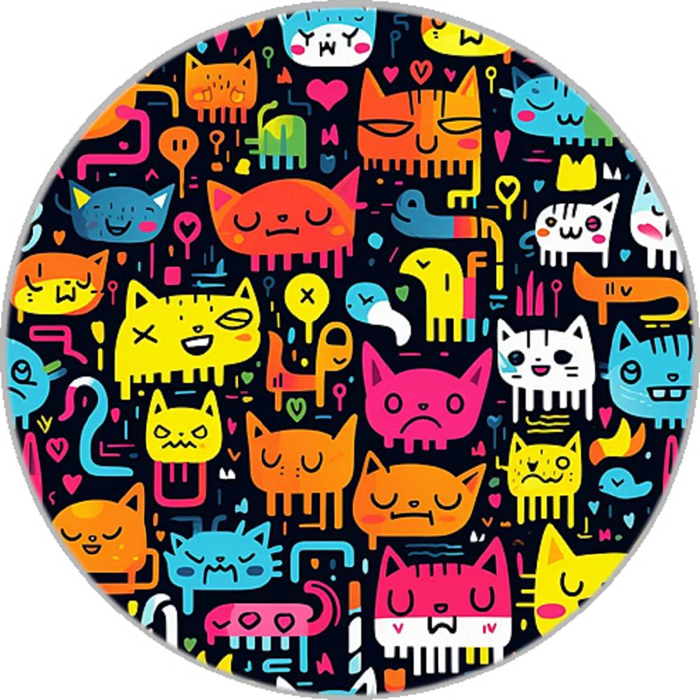 Cat 20MM Print Glass Snaps