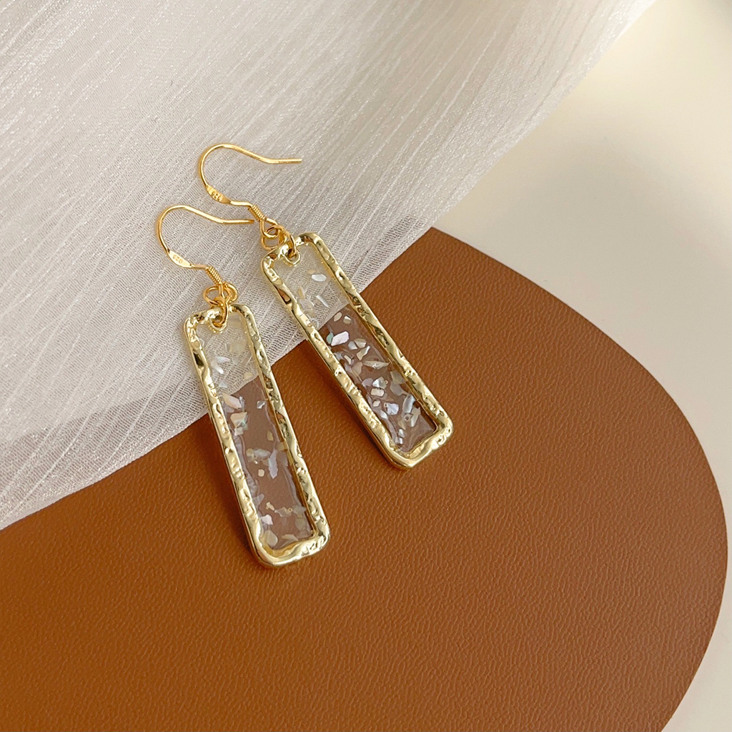 Handmade natural shell tassel earrings with silver needles