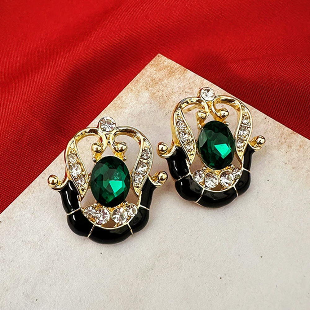 Vintage jewelry European and American medieval luxury earrings with silver needles