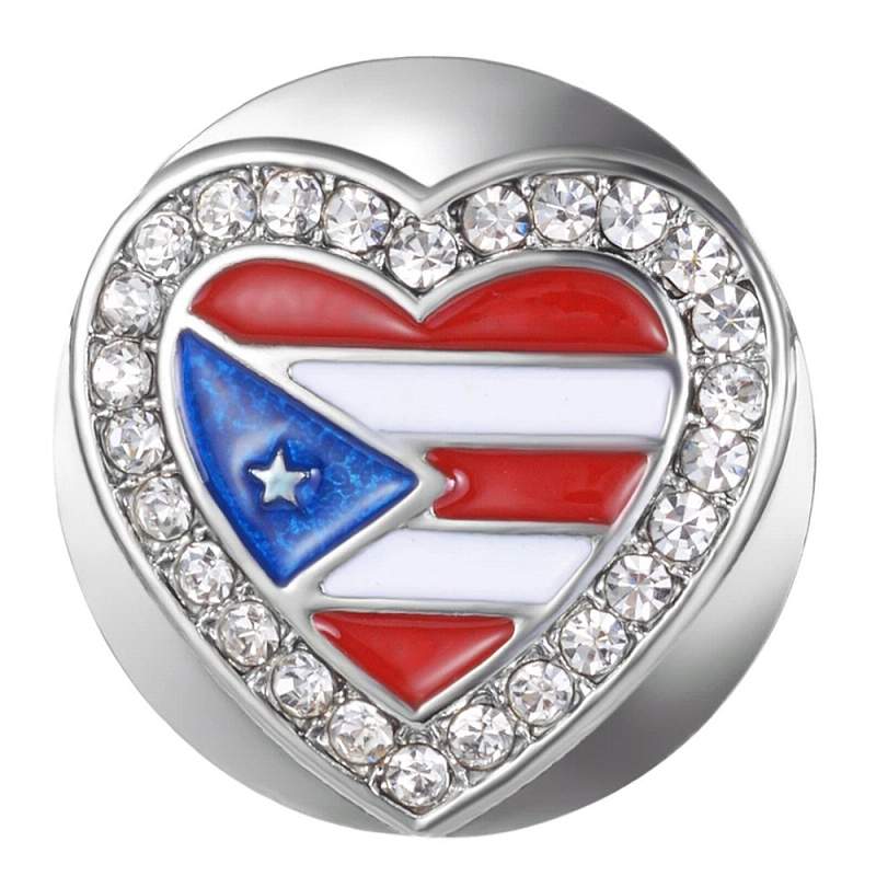 20MM National flag snaps plated sliver Snap Button