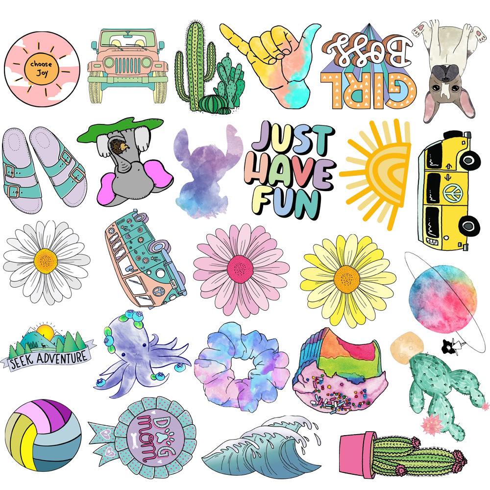 50 Pcs Laptop Skateboard Doodle Waterproof Sticker 154